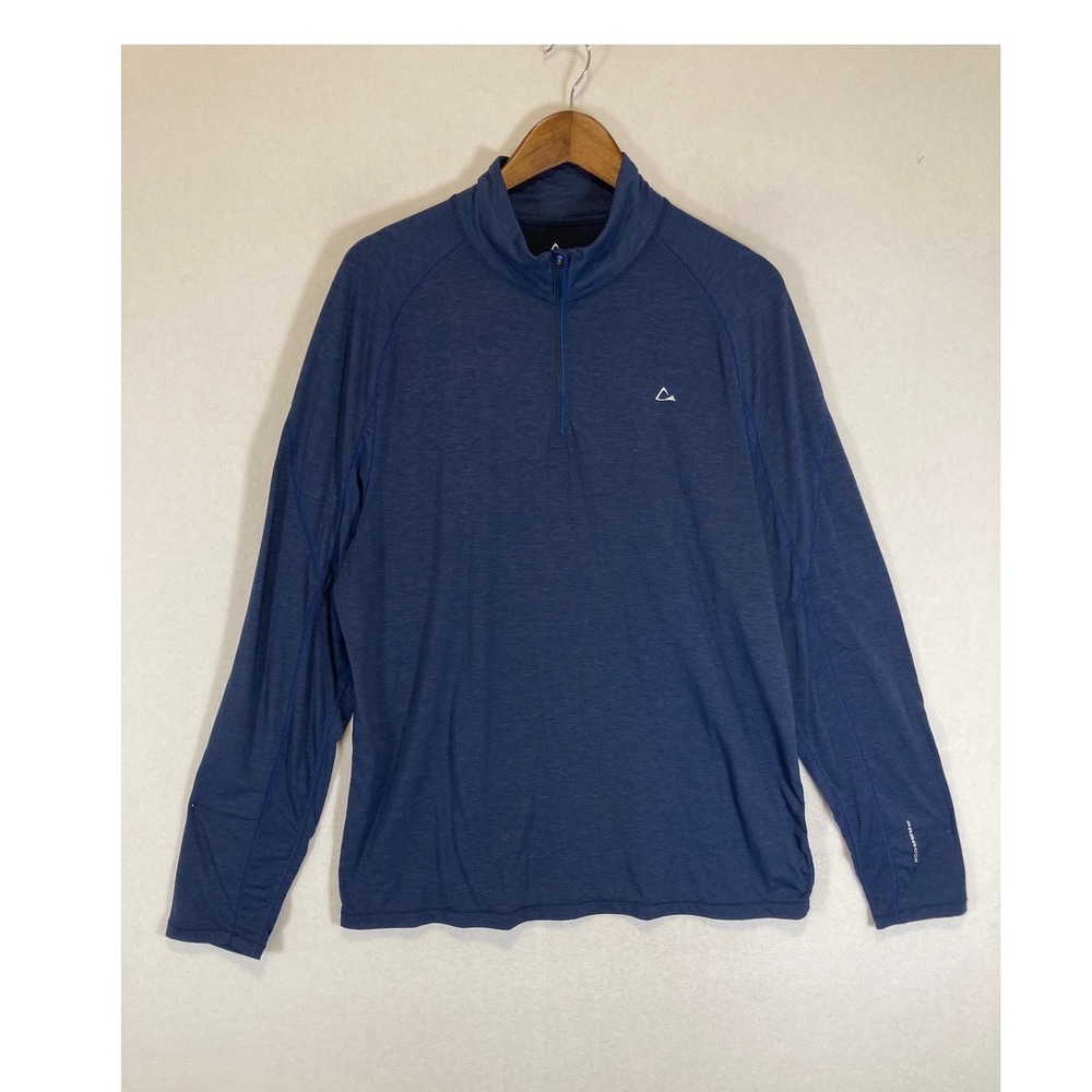 Gorpcore‎ Paradox Mens XL Blue Merino Wool Blend Quarter Zip Pullover Activewear